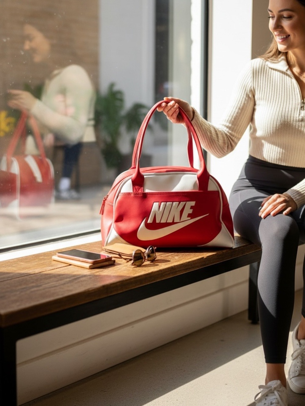 Nike Red and White Women's Travel Duffel Bag